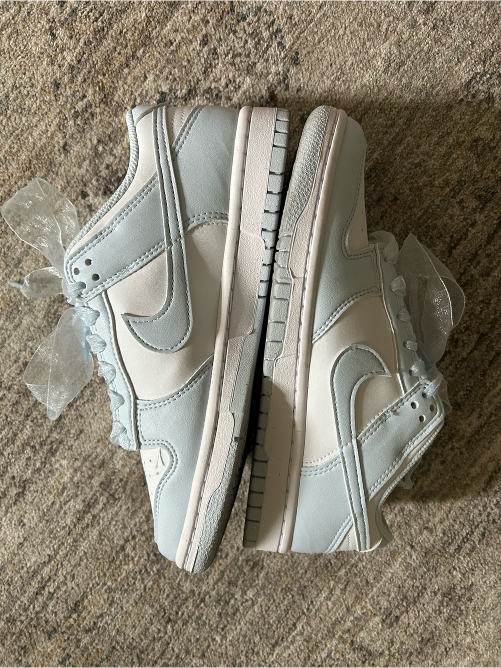 Nike Dunk Low Next Nature Blue Tint Sheer Lace Pack Sneakers Size 7 Ribbon - Picture 7 of 11